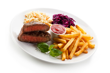 Grilled steak with french fries
