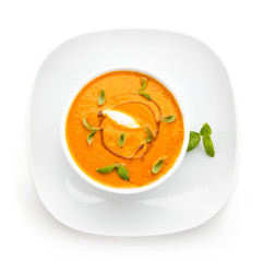Carrot vegetable cream soup
