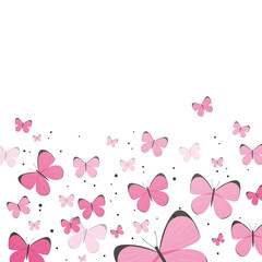 Vector Illustration of an Abstract Background with Butterflies