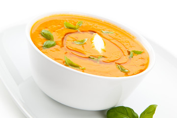 Carrot vegetable cream soup