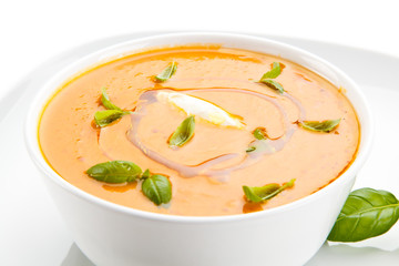 Carrot vegetable cream soup
