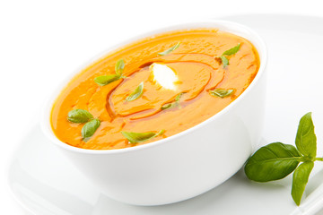 Carrot vegetable cream soup