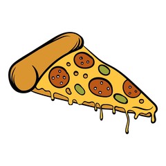 Pizza slice icon cartoon