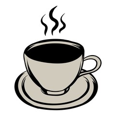 Cup of hot drink icon cartoon