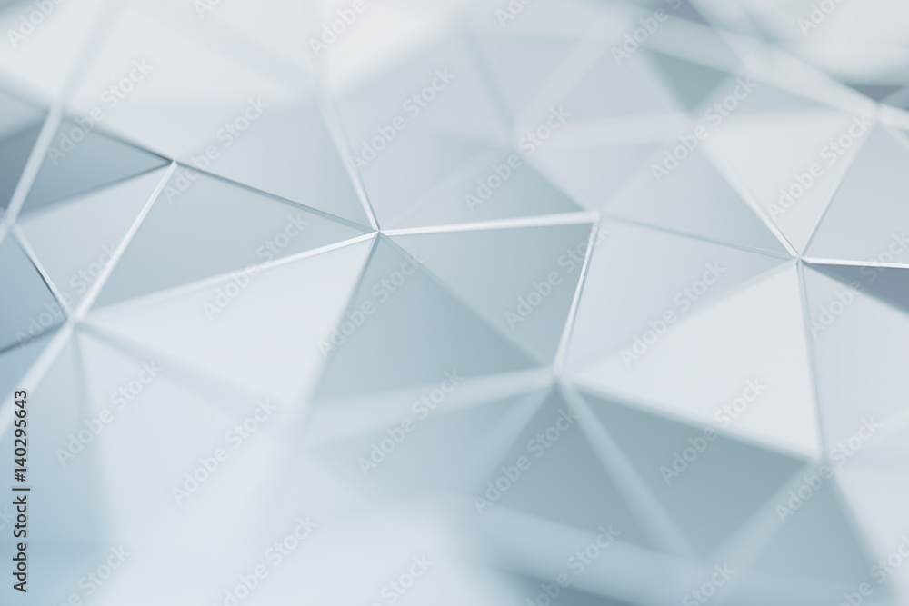 Poster abstract 3d rendering of triangulated surface. contemporary background. futuristic polygonal shape. 