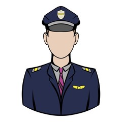Captain of the aircraft icon cartoon
