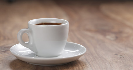 cup of fresh espresso on table with copy space, 4k unedited photo