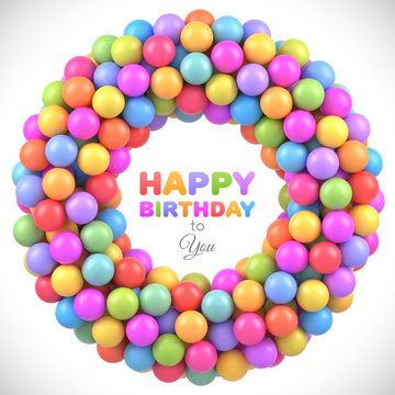 Colorful balls frame with place for your content