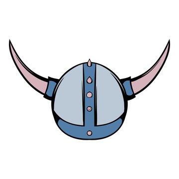 Viking helmet icon cartoon