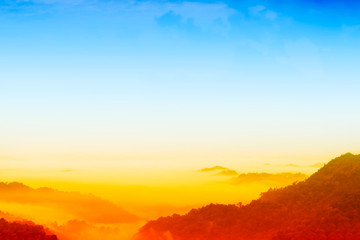 sky, cloud, fog, rising sun, abstract, sunrise background