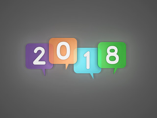 New Year 2018 - 3D Rendered Image

