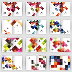 Set of square geometrical business brochure templates