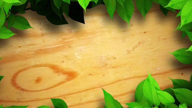 成長する植物の輪_木目の背景
