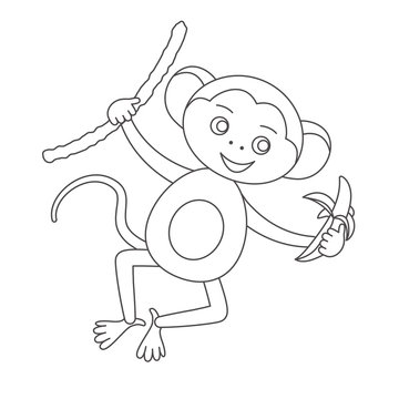 Monkey for coloring book