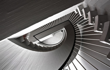 Staircase, black and white tones