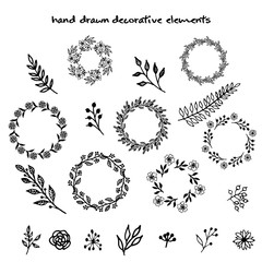 Hand drawn vector decorative elements