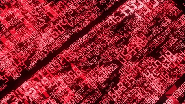 無数のデジタル数字_赤