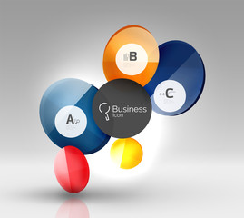 Colorful glossy circle infographics