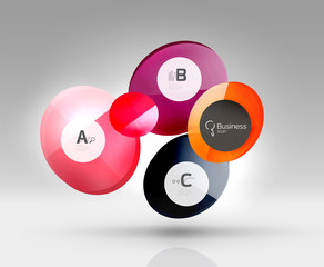 Colorful glossy circle infographics