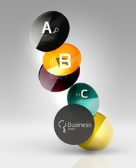 Colorful glossy circle infographics