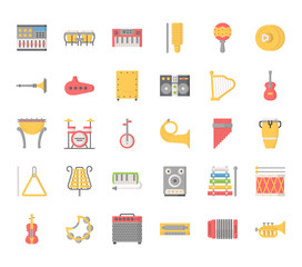 Music Instruments , Thin Line and Pixel Perfect Icons