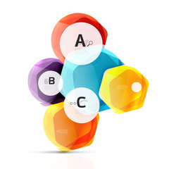 Geometrical hexagons abstract background