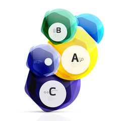 Geometrical hexagon aqua elements