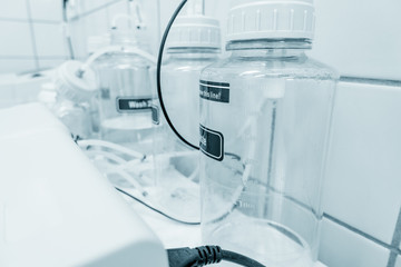 Bottles in science laboratory