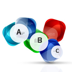 Isolated glossy shiny squares template