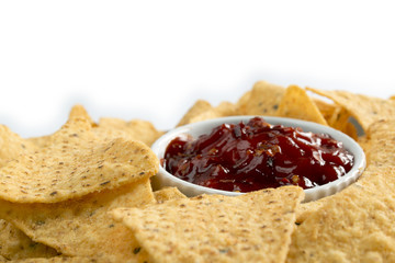 Nachos and Chilli Sauce Dip