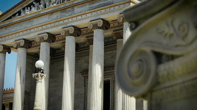 Abstract Ancient Greek Columns in Classical Style Focus