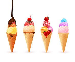Icecream Cone Assortment Composition