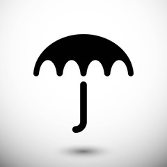 Umbrella vector icon. Rain protection symbol. Flat design style