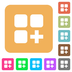 Fototapeta premium Add new component rounded square flat icons