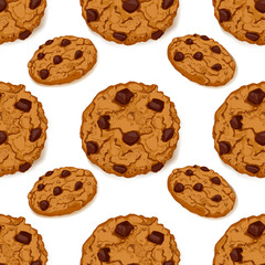 Seamless pattern with chocolate cookies