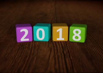 New Year 2018 - 3D Rendered Image