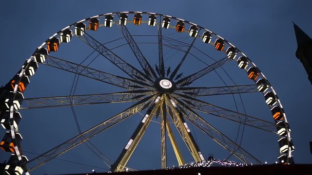 Ferris Wheel Roue de Paris in the centre of Ghent. Ghent, Belgium