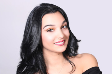 Obraz premium skin care. Beautiful girl smiling