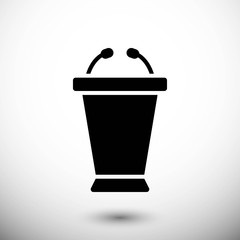lectern with microphone icon stock vector illustration flat design