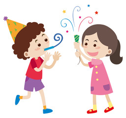 Boy and girl at party