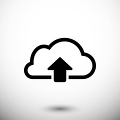 cloud upload icon stock vector illustration flat design