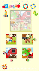 Jigsaw puzzle game with farm boy