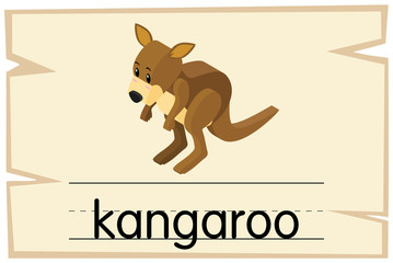 Wordcard template for word kangaroo