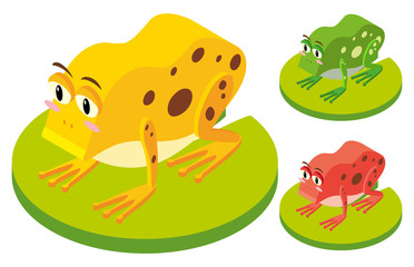 3D design for frogs on leaves