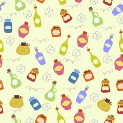 color background with jars