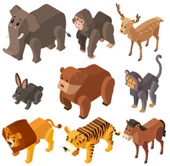 Many wild animals in 3D design