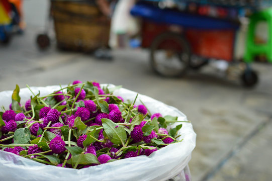 The famous Flower market Pak Klong Talad in Bangkok, Thailand
