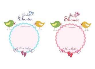 Baby girl and baby boy shower