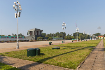 Hanoi , Vietnam - Decamber 07, 2016 : Ho Chi Minh Mausoleum in Ba Dinh Square is one of the most visited attractions in Hanoi..