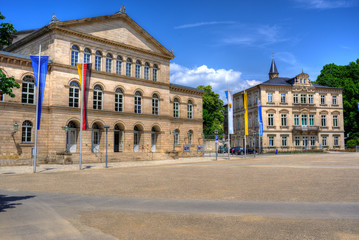 Fototapeta premium Schlossplatz mit Landestheater Coburg in Oberfranken